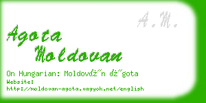 agota moldovan business card